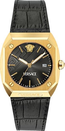 Versace Antares Leather Strap Watch, 44mm x 41.5mm 